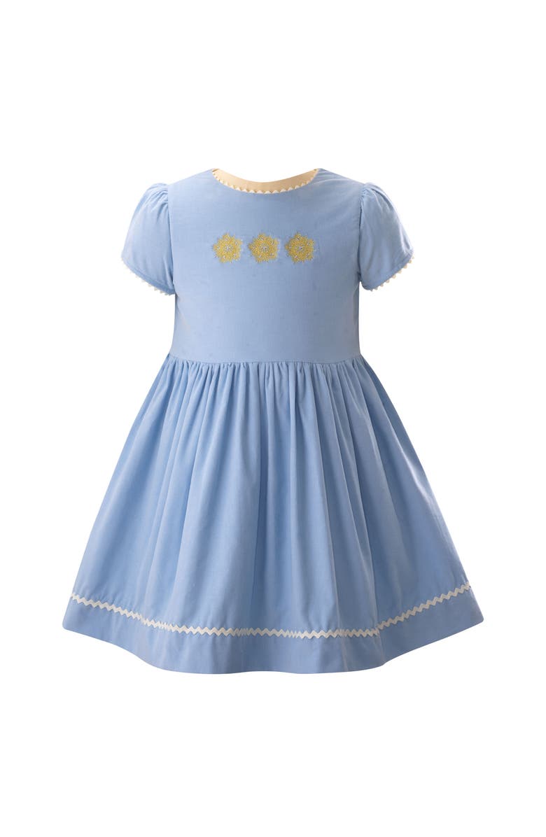 Rachel Riley Snowflake Embroidered Dress, Main, color, 