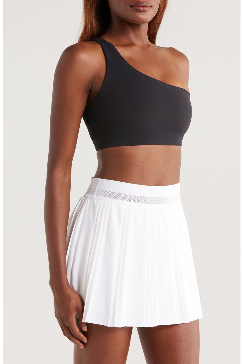 Zenvy Asymmetrical Light-Support Padded Sports Bra, Alternate, color, 010 BLACK/PCG3C