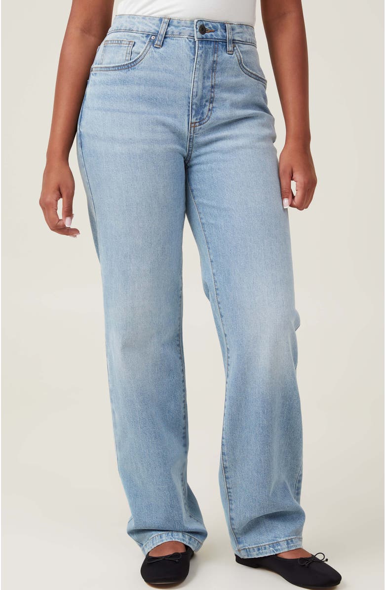 Cotton On Women's Curvy Stretch Straight Jean, Main, color, Cloud Blue