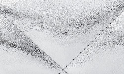 Tory Burch Kira Diamond Quilted East-west Top Handle Bag In Silver