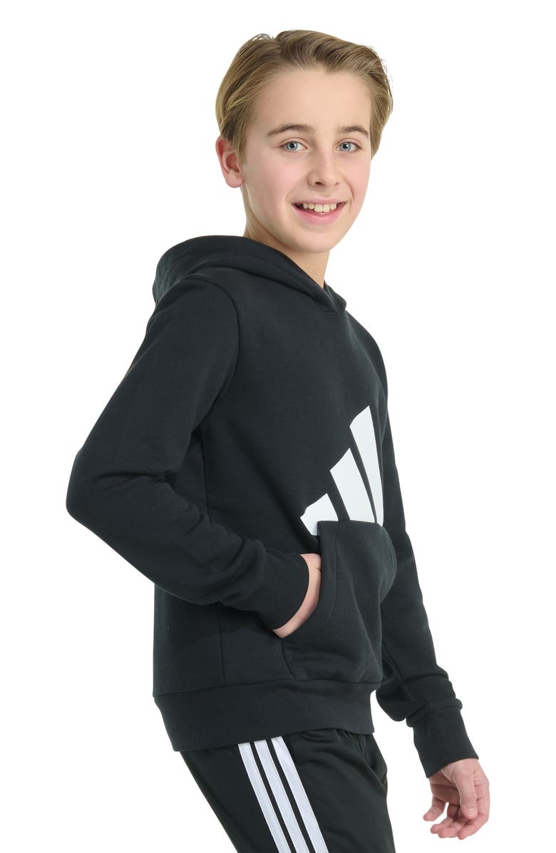 adidas Kids' Big Logo Fleece Hoodie, Alternate, color, Black