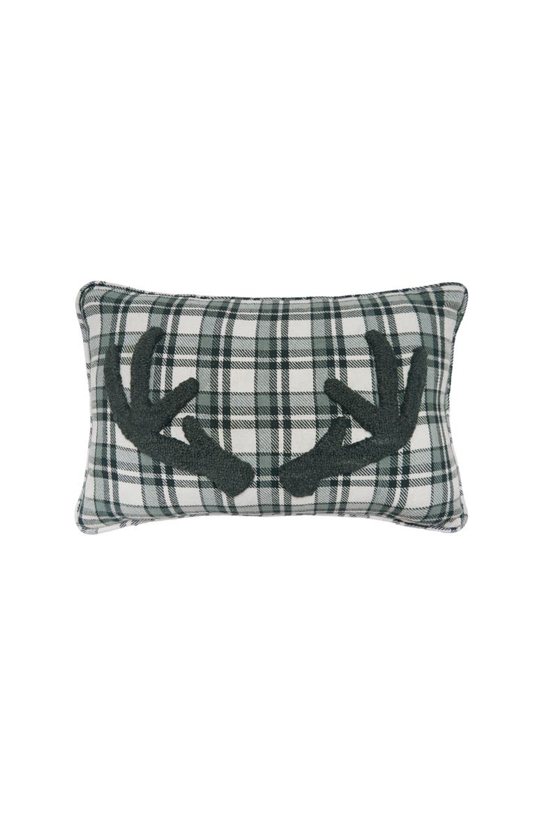C&F Home Antlers Throw Pillow, 14" x 22", Main, color, Green