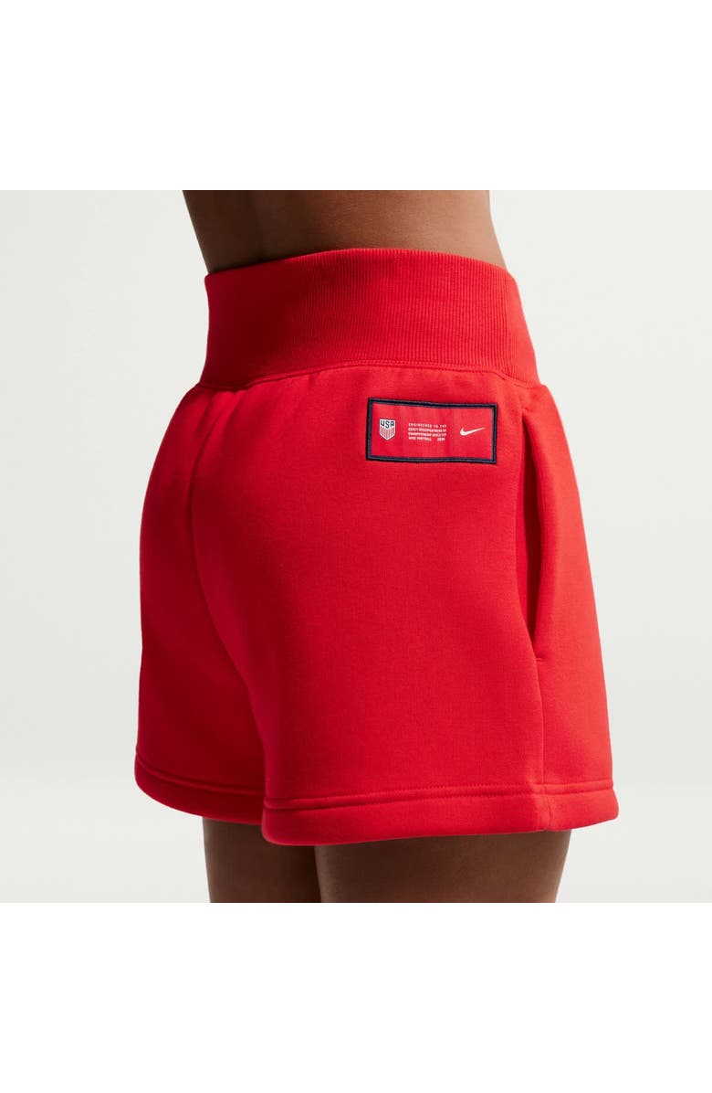 Nike Women's Nike Red USMNT 2026 Phoenix Fleece High-Waisted Shorts, Alternate, color, Red
