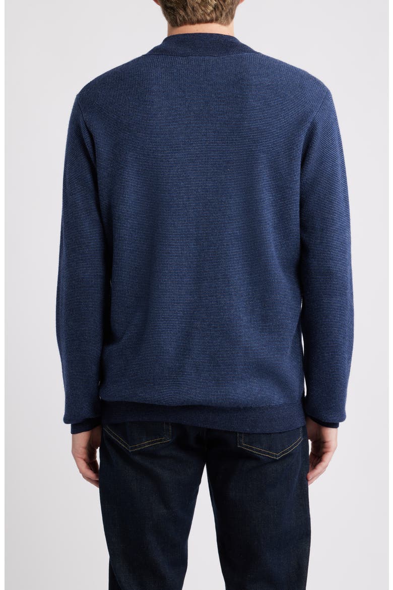 West Merino Wool Quarter Zip Sweater, Alternate, color, BLUE ABYSS