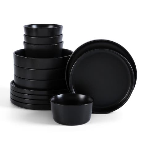 Celina Stoneware 24-Piece Dinnerware Set, Cereal and Dinner Bowls