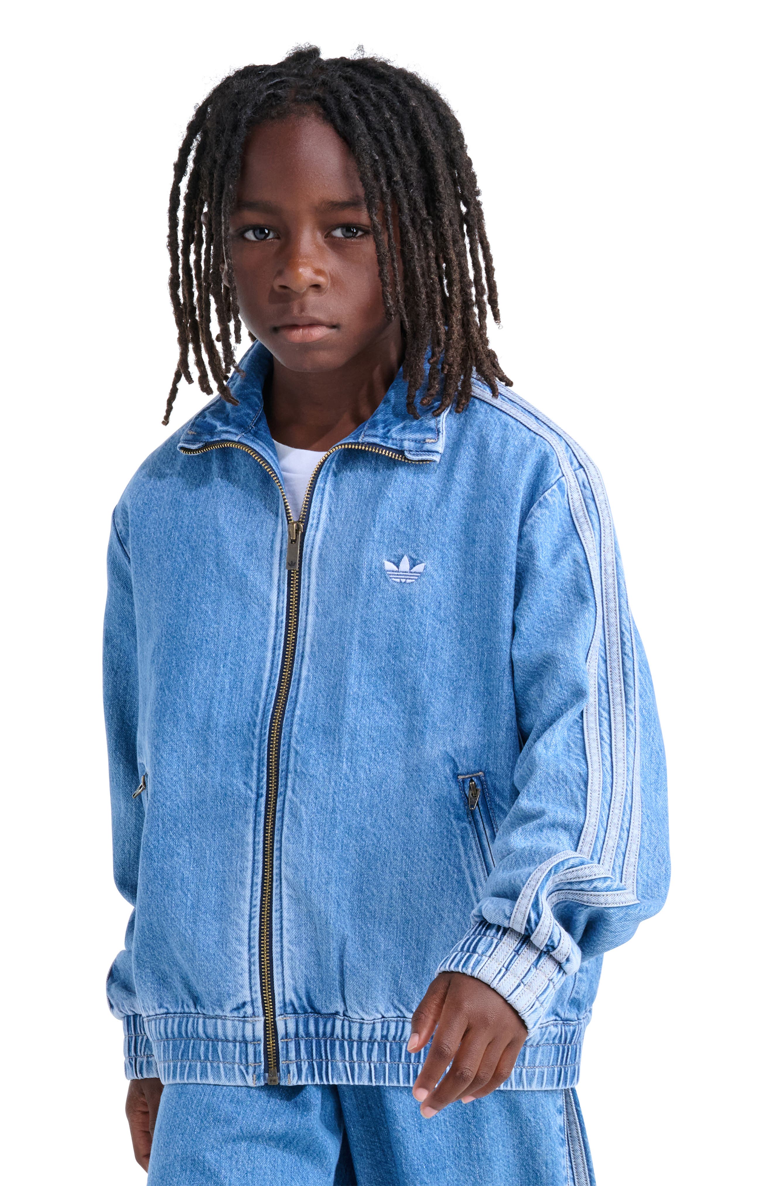 adidas Originals Kids' Firebird Denim Jacket | Nordstrom