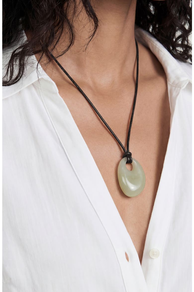 Resin Medallion Necklace, Alternate, color, OLIVE