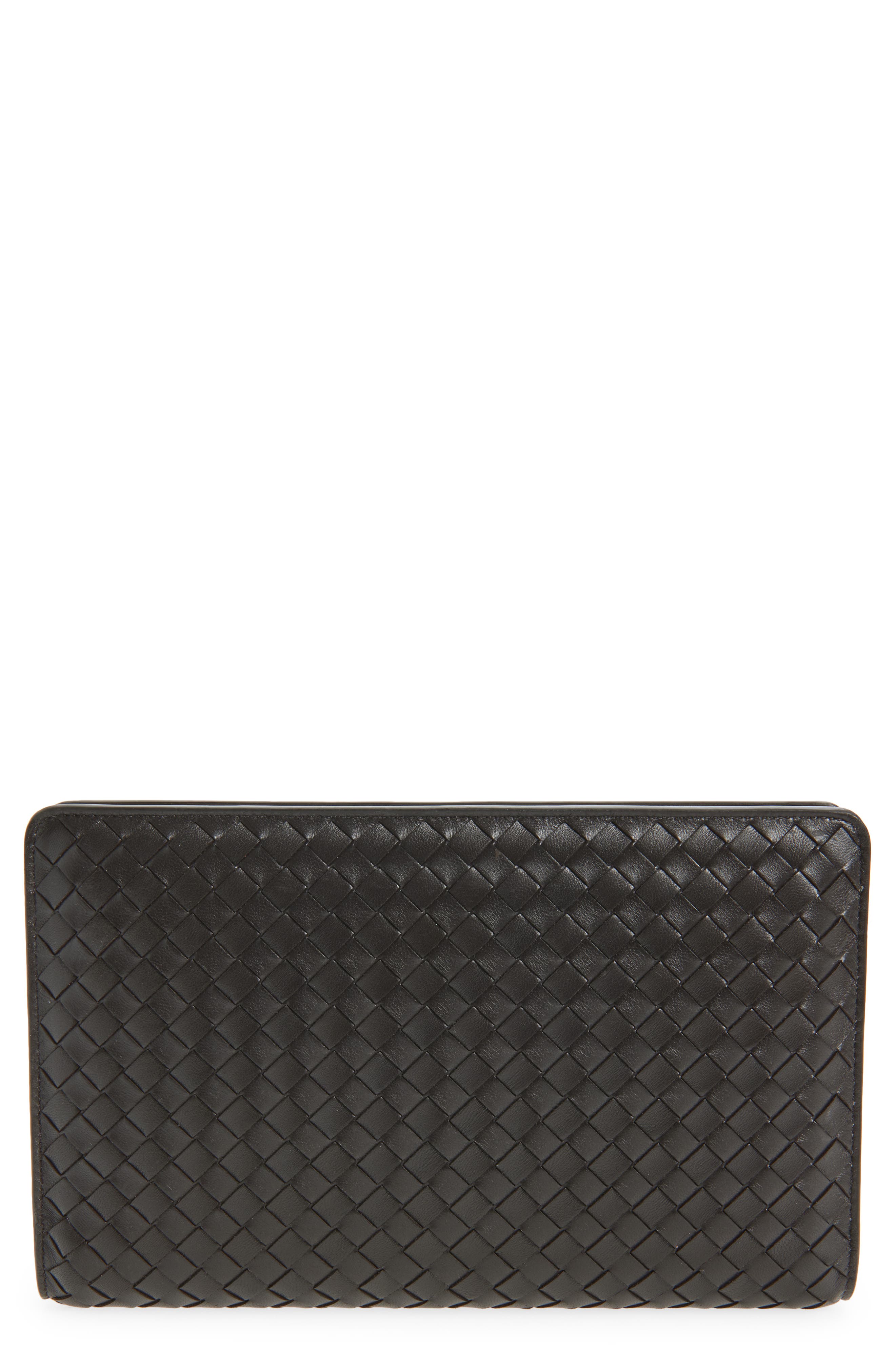 Bottega Veneta Agenda Intrecciato Leather Frame Clutch, Main, color, 2095 Espresso-Brass V