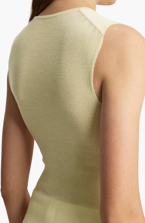 Khaite Renato Rib Merino Wool Blend Sleeveless Sweater In Pollen
