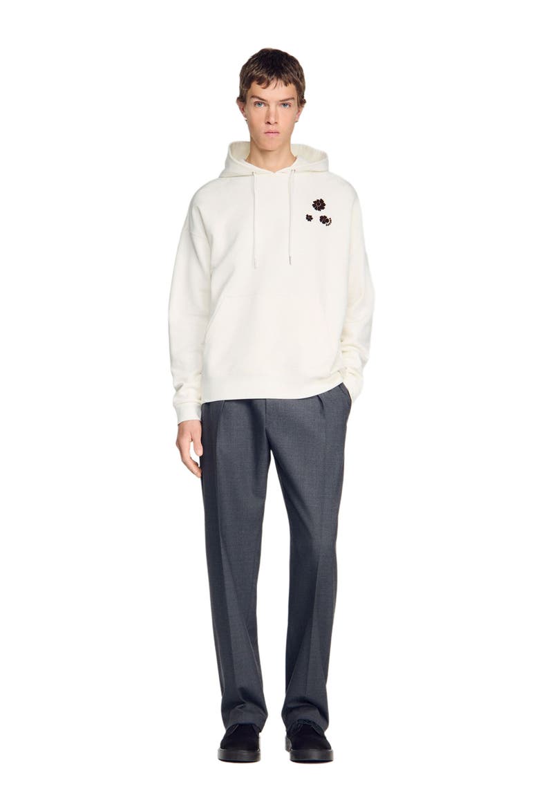 Oversized floral print sweatshirt, Alternate, color, Ecru
