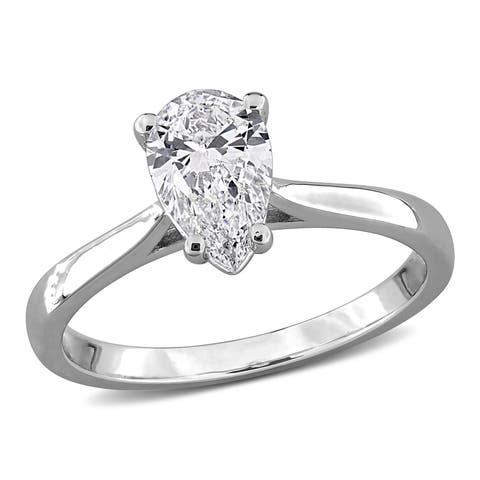 Lab Grown Diamond Pear Solitaire Ring