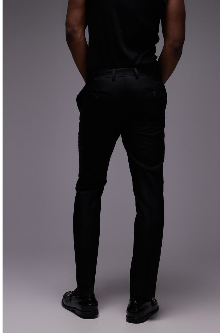 Skinny Fit Textured Dress Pants, Alternate, color, BLACK