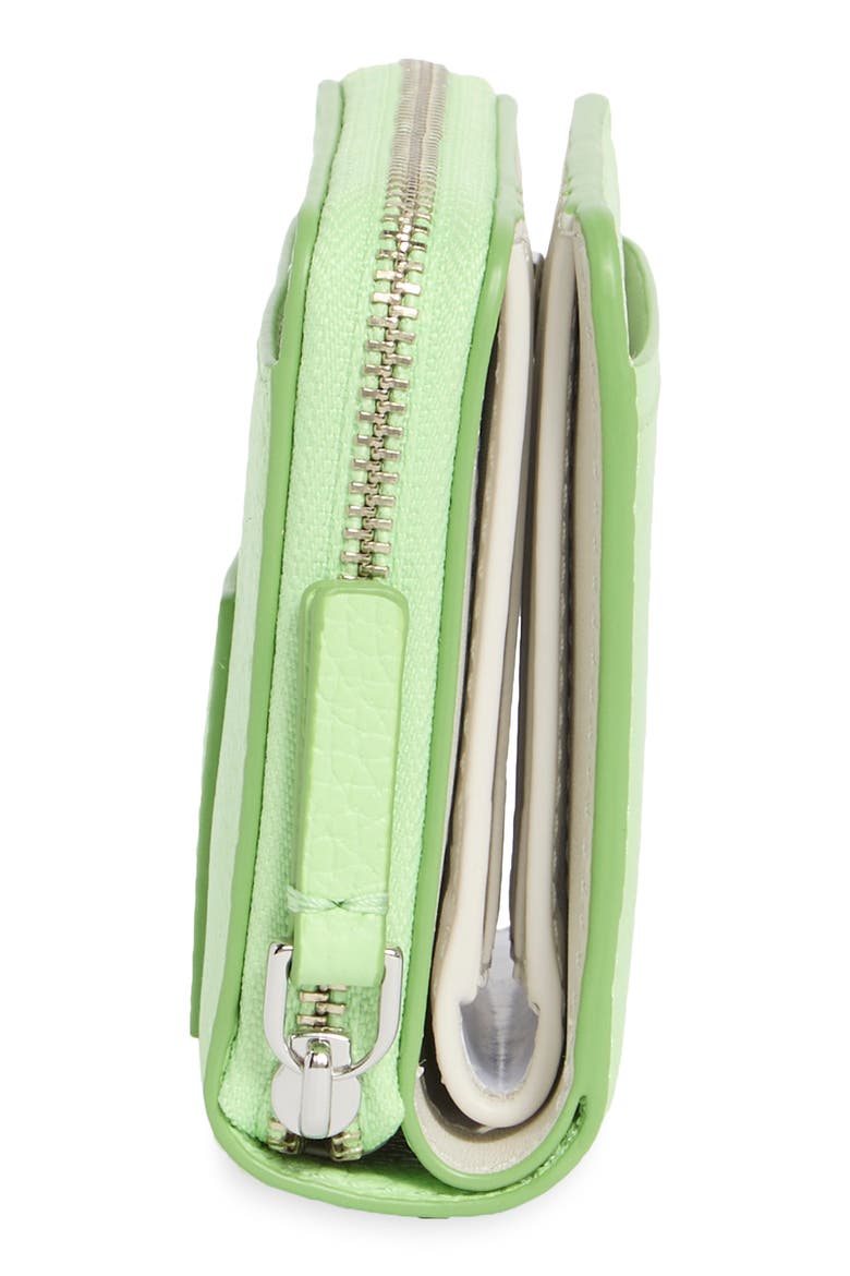 The Mini Leather Compact Wallet, Alternate, color, PEPPERMINT