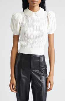 Alice + Olivia Chase Puff Sleeve Wool Blend Sweater