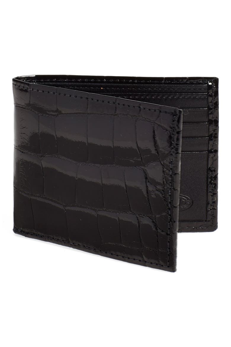 Genuine Alligator Wallet, Main, color, BLACK