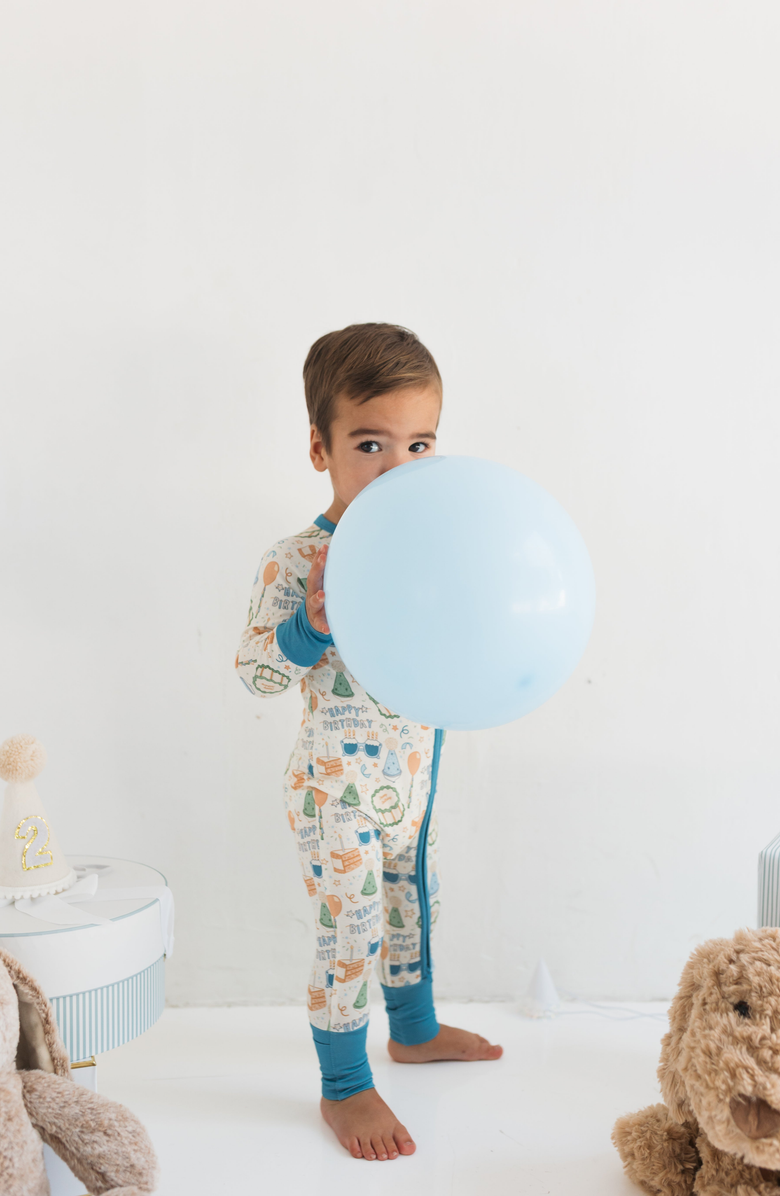 In My Jammers Birthday Zipper Romper, Alternate, color, Cream