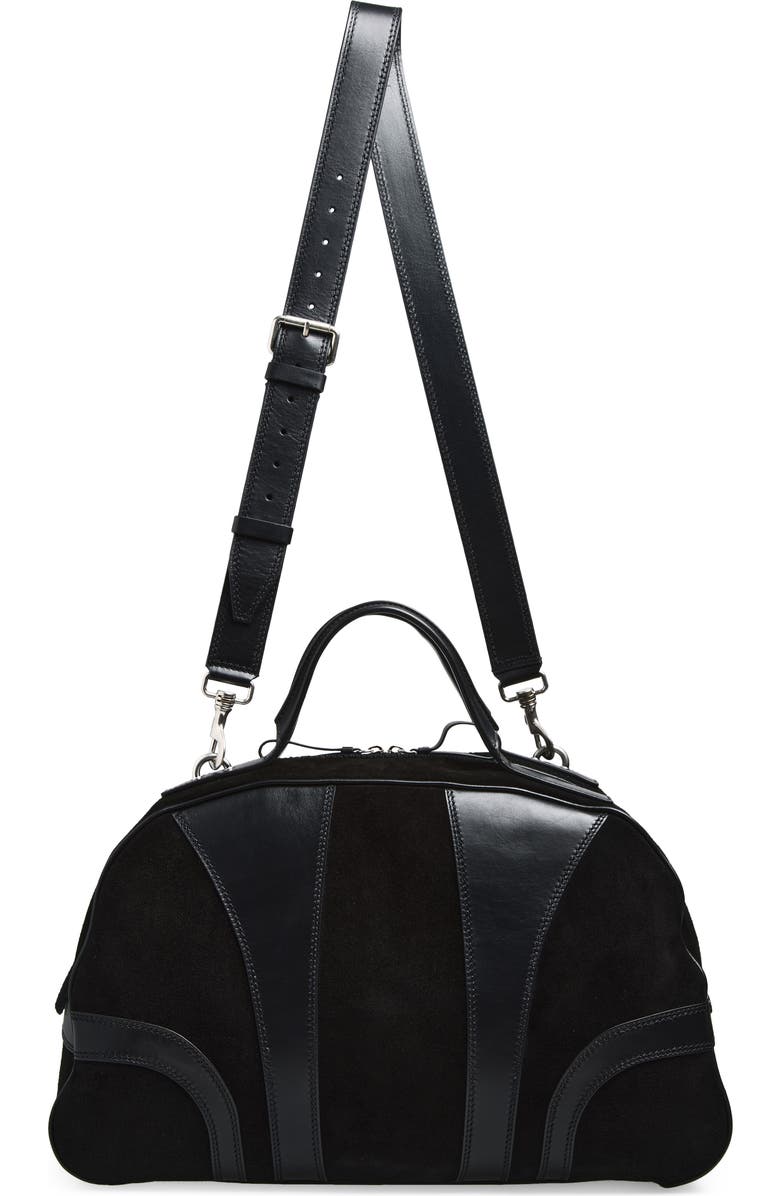 Dries Van Noten Suede Duffle Bag, Main, color, Black