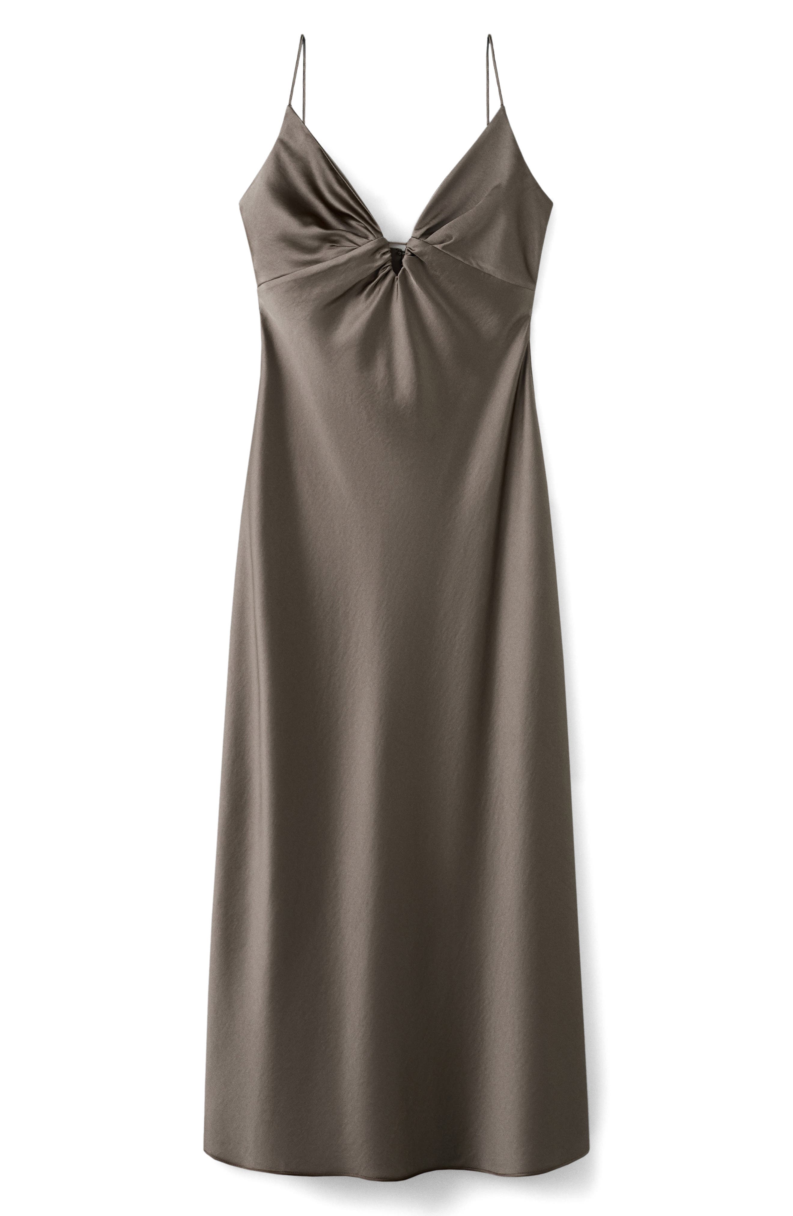 MANGO Victory Hammered Satin Slipdress