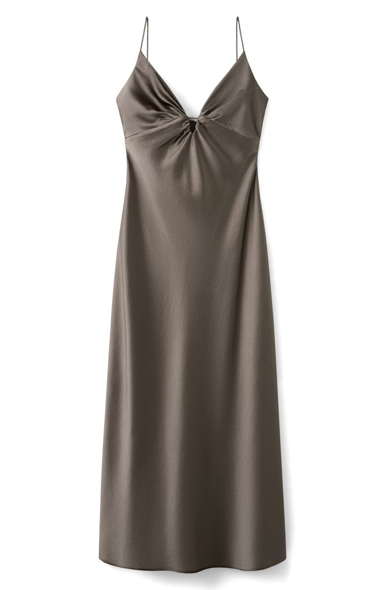 MANGO Victory Hammered Satin Slipdress, Main, color,