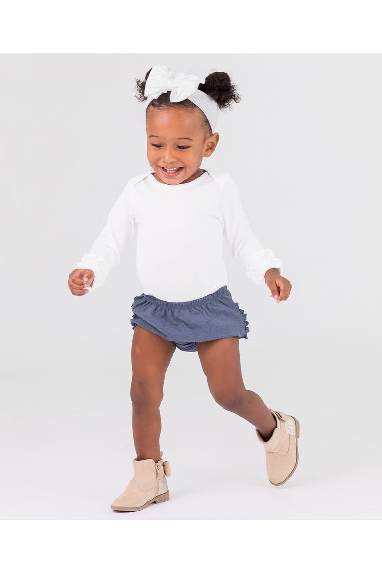 Baby/Toddler Knit RuffleButt Bloomer, Alternate, color, Faux Denim