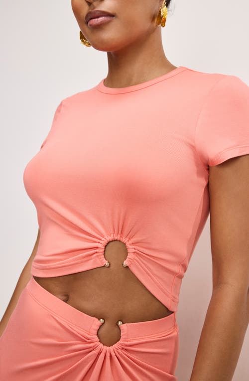 GOOD AMERICAN GOOD AMERICAN METAL RING JERSEY CROP TOP 