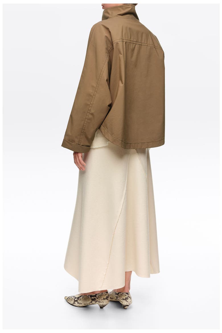 Short Batwing Trench Jacket, Alternate, color, LIGHT BROWN