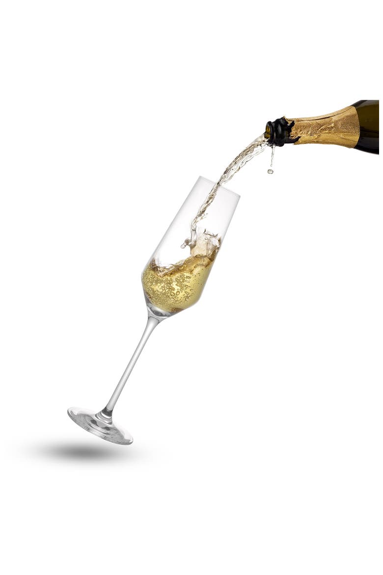 Set of 8 Layla Crystal Bubbles Flutes, Alternate, color, CLEAR