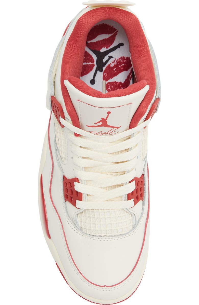 Jordan Air Jordan 4 Retro Basketball Sneaker, Alternate, color, Pale Ivory/ Sierra Red/ Red