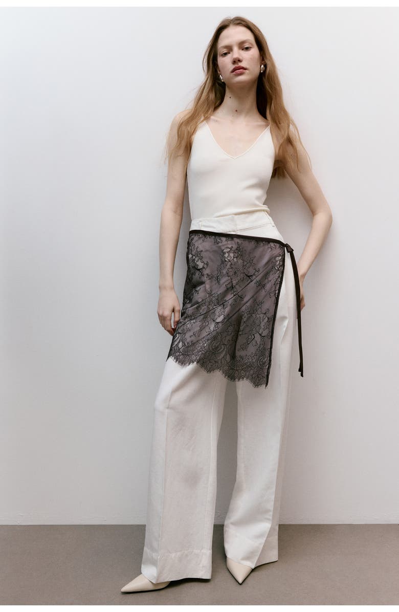 H&M Lace Hip Scarf, Alternate, color, Dark Brown