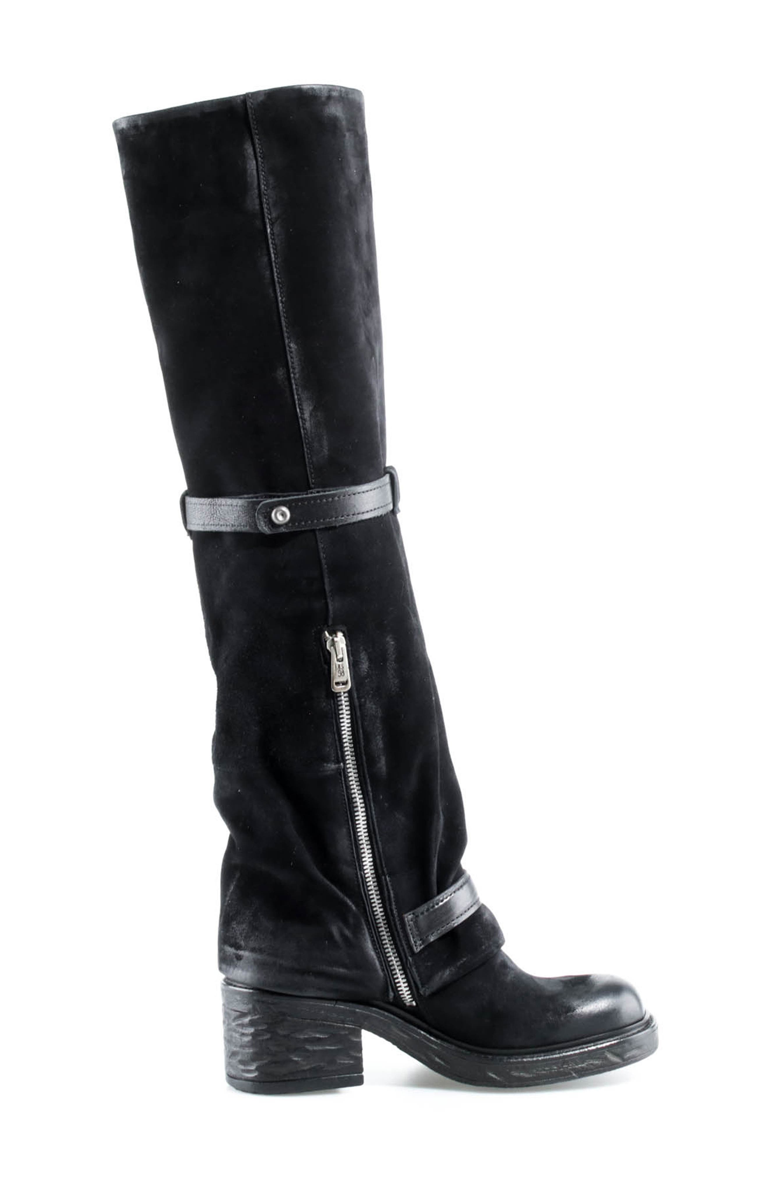 Stanley Leather Tall Boot, Alternate, color, BLACK