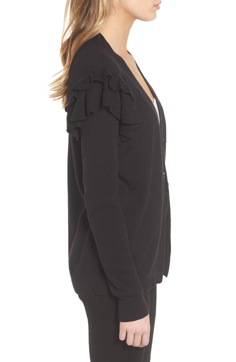 Hinge Ruffle Sleeve Cardigan, Alternate, color, 