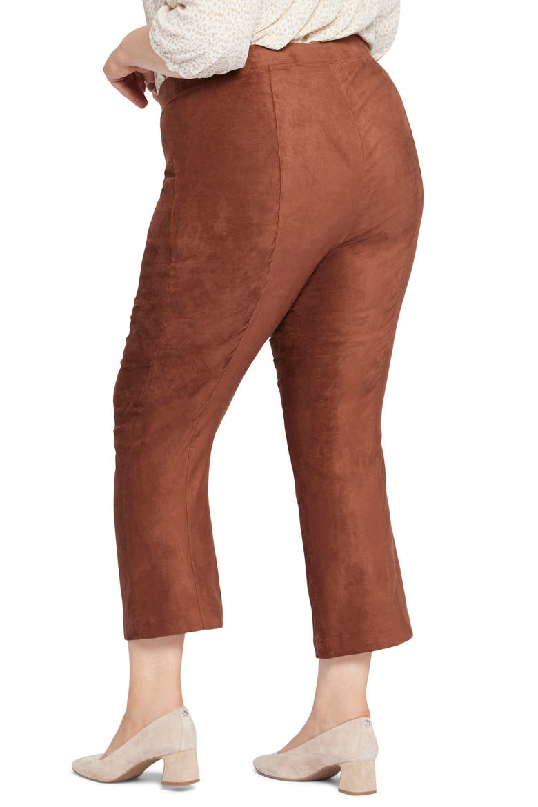 Pull-On Ankle Slim Bootcut Faux Suede Pants, Alternate, color, COFFEE BEAN