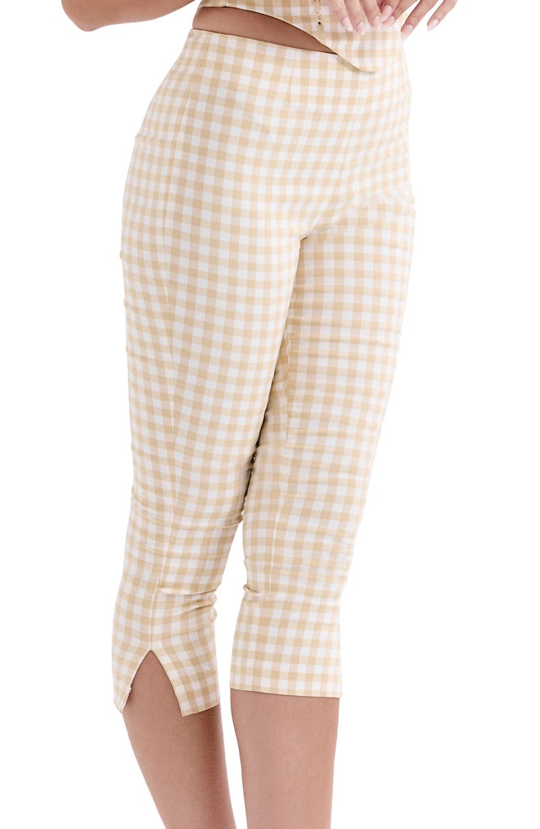 HOUSE OF CB Carella Gingham Capri Pants, Alternate, color,