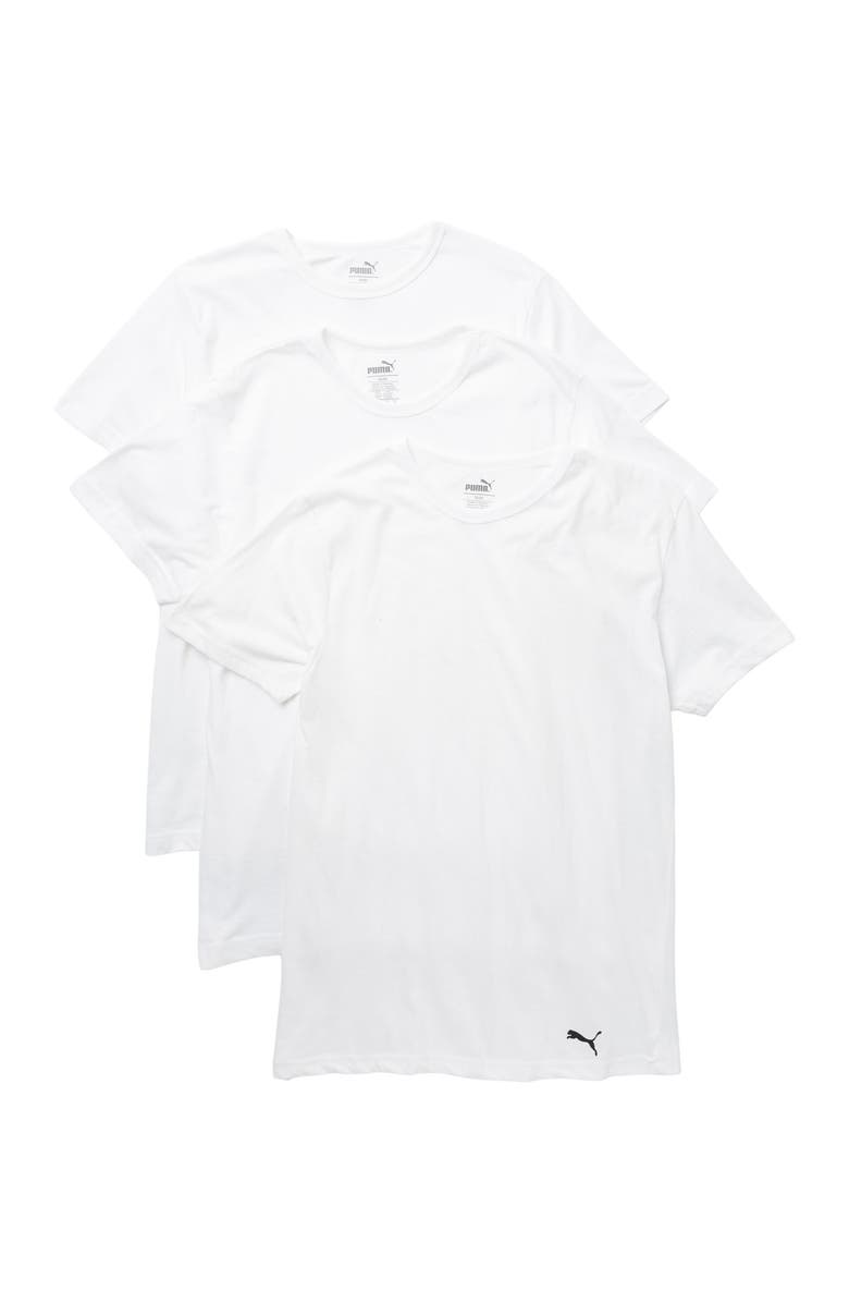 PUMA Crew Neck T-Shirts - Pack of 3, Main, color, 