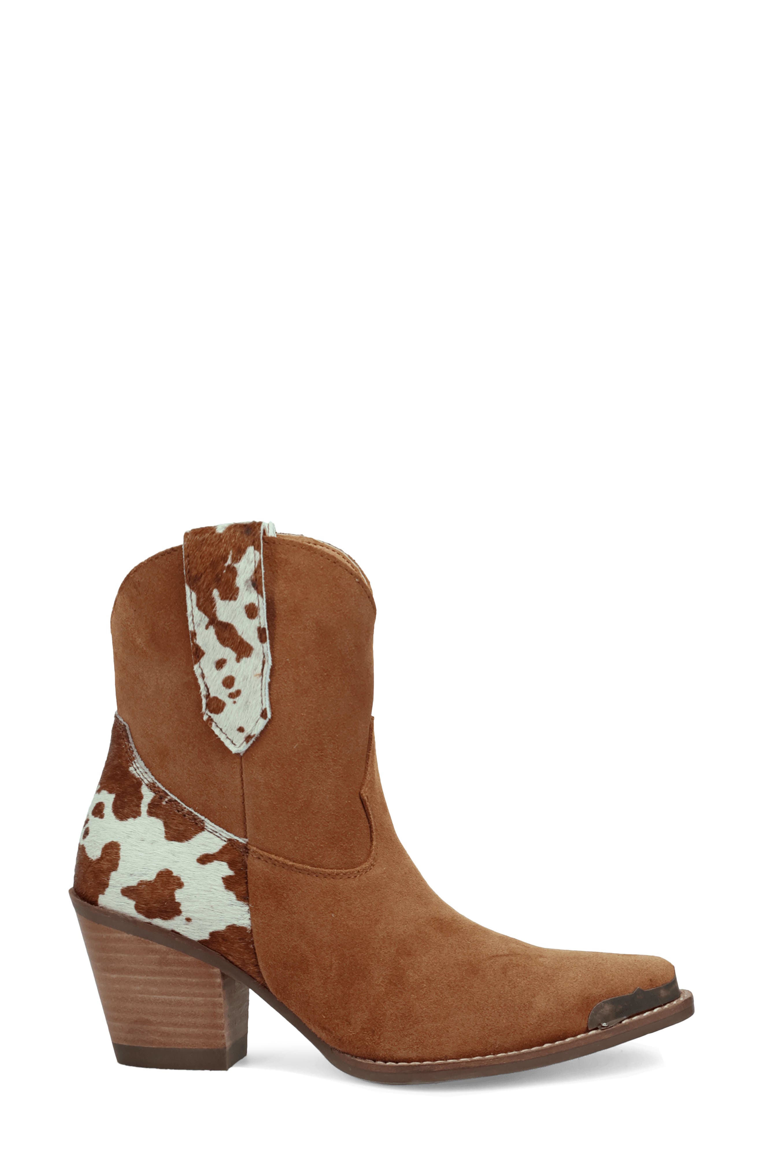 Texas Charm Genuine Calf Hair Bootie, Alternate, color, CAMEL