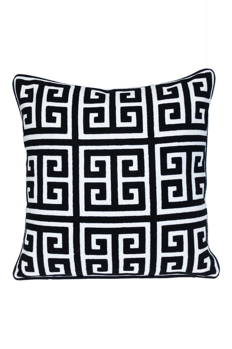 Adora Square Throw Pillow, Main, color, BLACK
