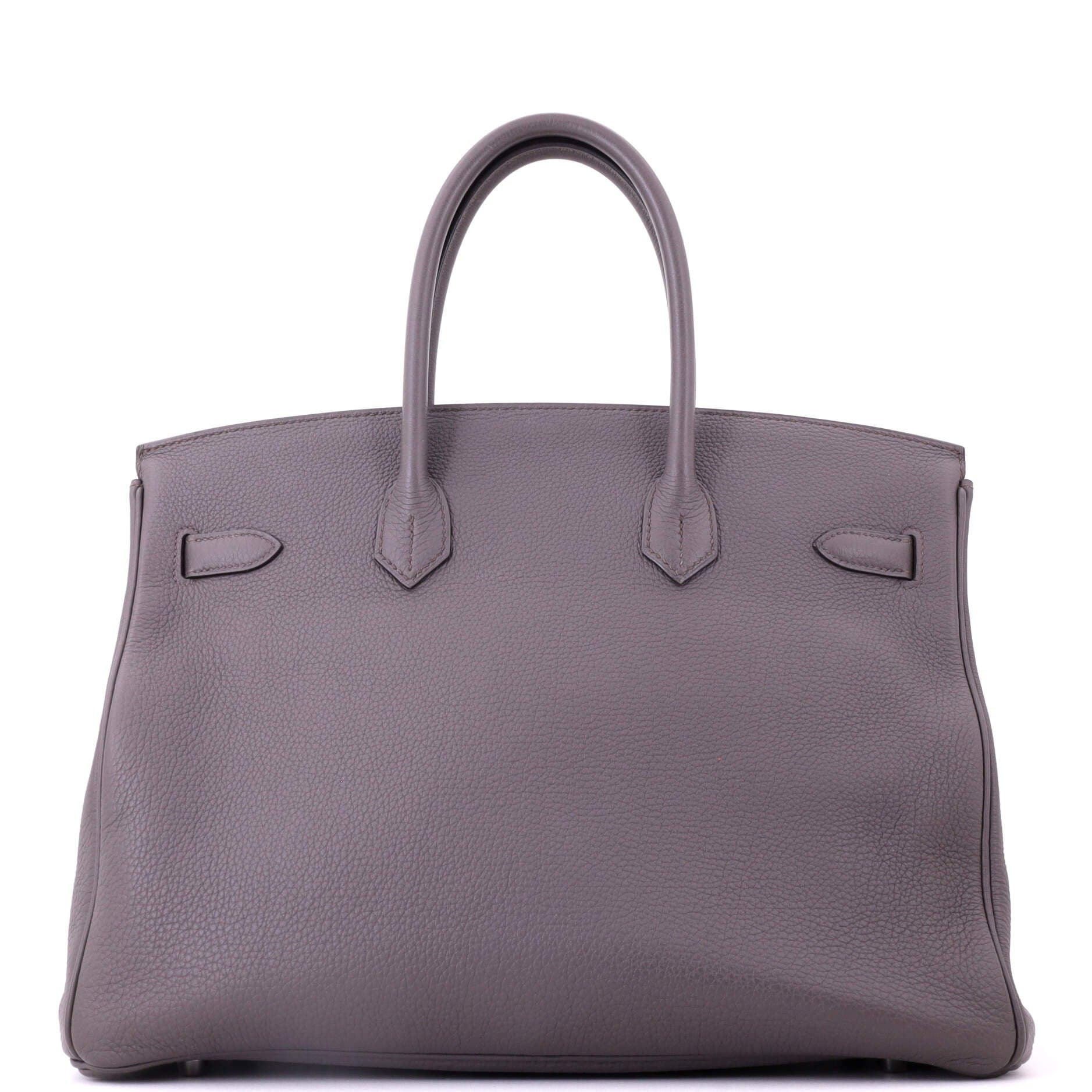 Pre-Owned Hermes Birkin Handbag Grey Togo with Palladium Hardware 35, Alternate, color, Etain