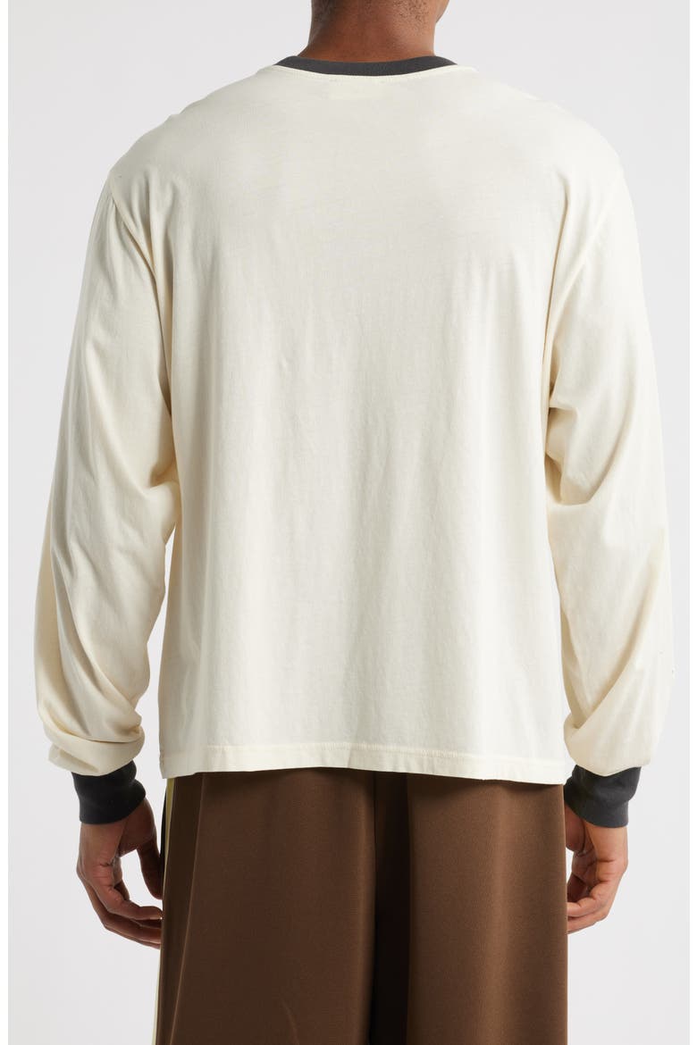 Trophy Long Sleeve Organic Cotton Ringer T-Shirt, Alternate, color, FIELD WHITE