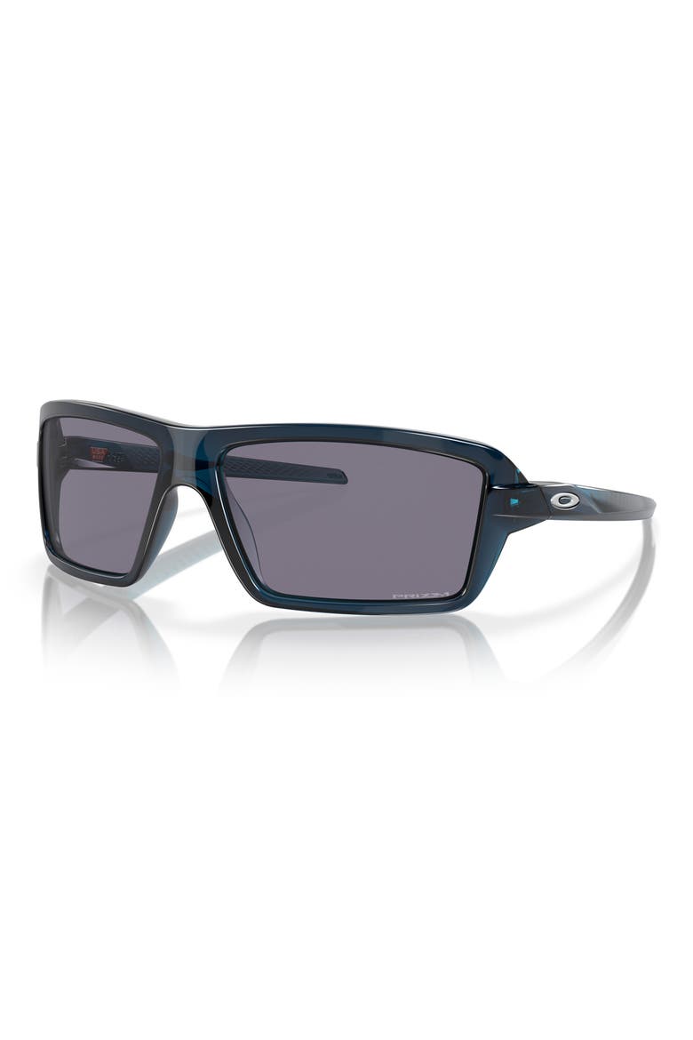 Cables 63mm Prizm™ Oversize Rectangular Sunglasses, Alternate, color, GREY BLUE