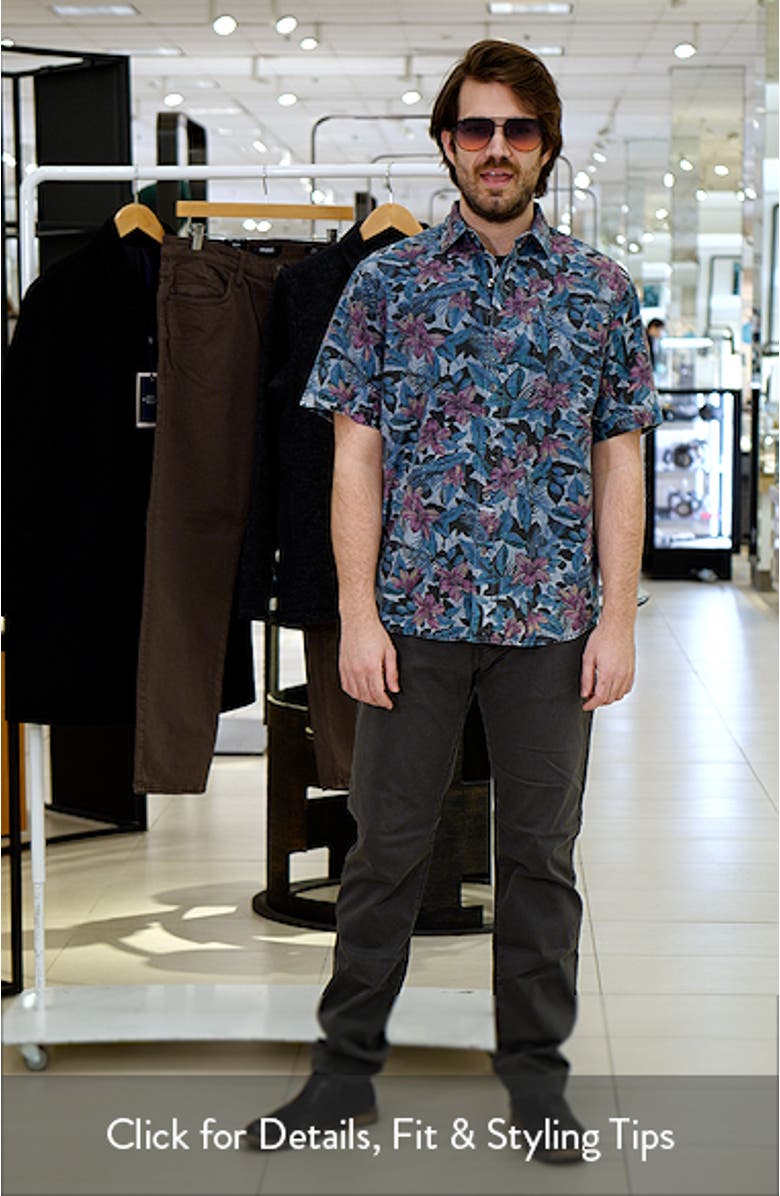 Blue Bay Gardens Cotton Denim Button-Up Shirt, sales video thumbnail