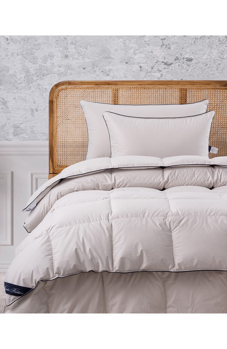 Brooks Brothers Goose Down Fill Comforter, Alternate, color, Silver