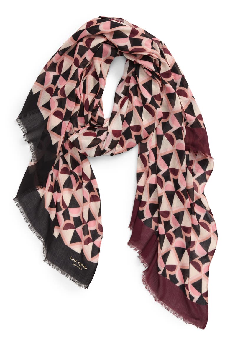 honeycomb oblong scarf, Alternate, color, NEUTRAL