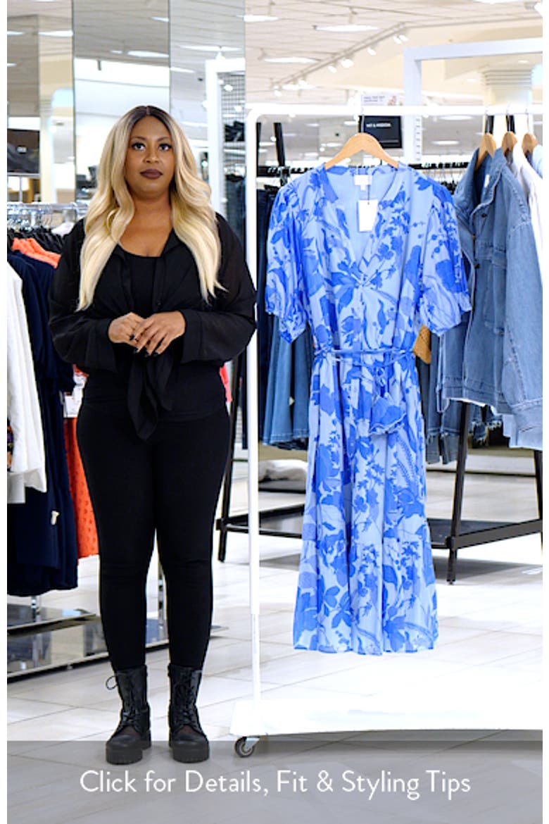 Beth Floral Button-Up Tiered Shirtdress video