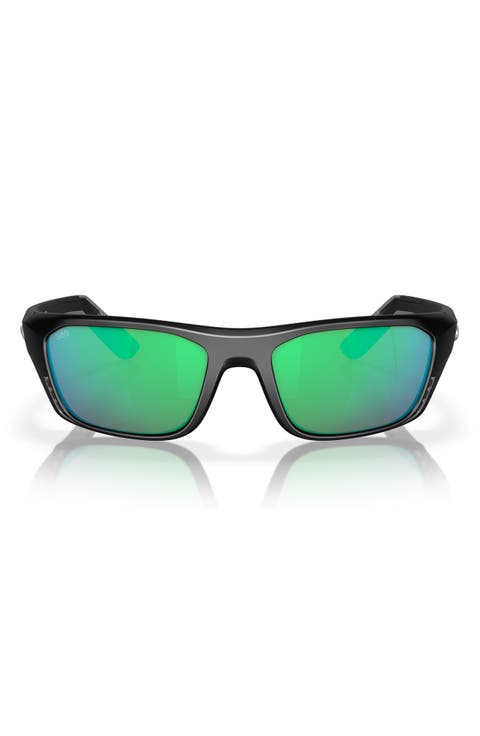 57mm Polarized Rectangular Sunglasses