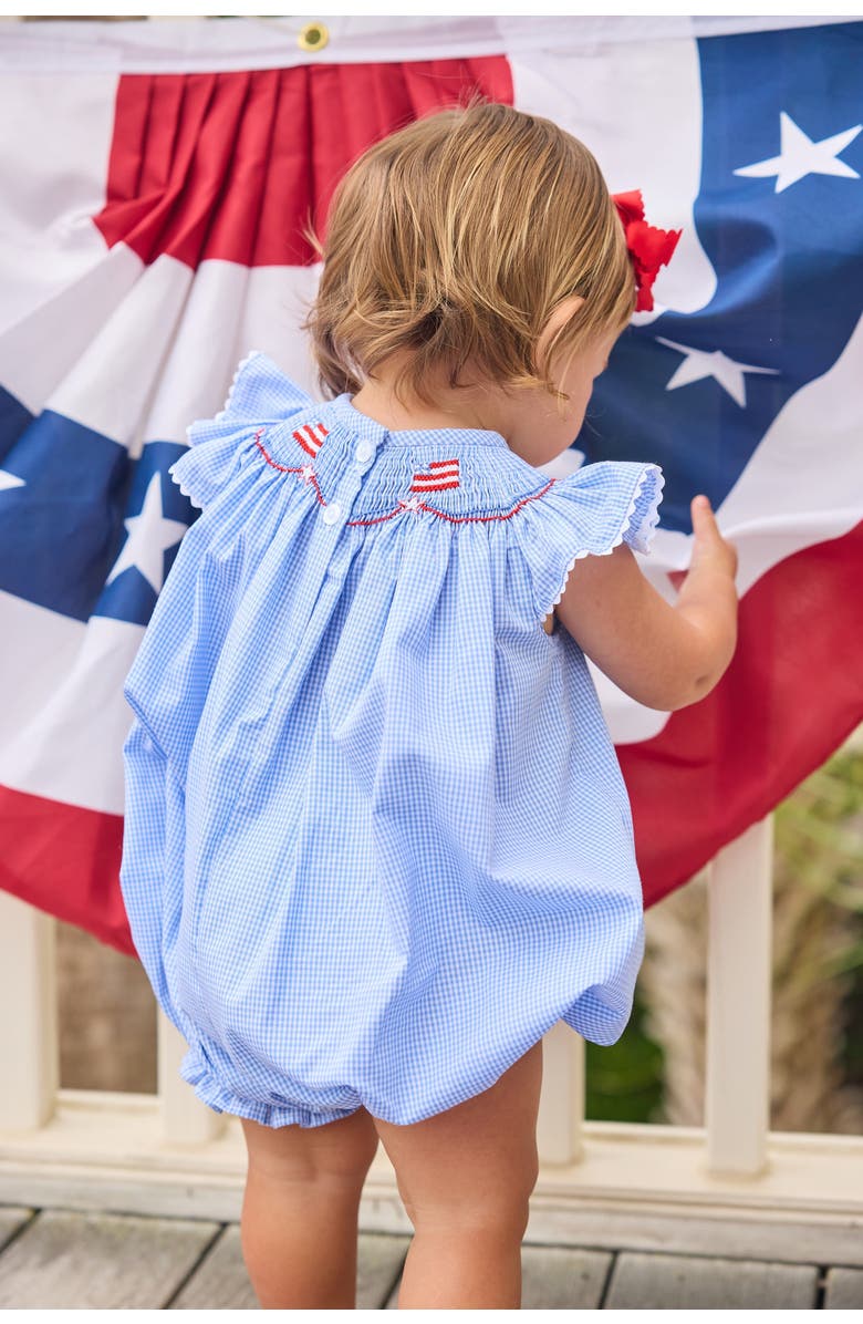 Little English Woven Smocked Bishop Bubble, Alternate, color, Flags