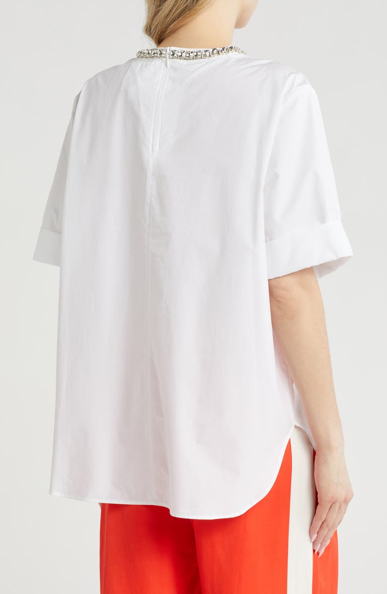 TWP Crystal Collar Oversize T-Shirt, Alternate, color, White