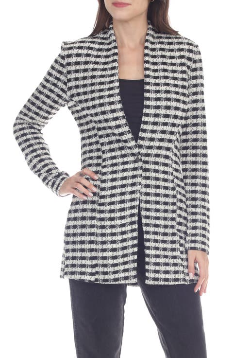 Check Tweed Longline Blazer