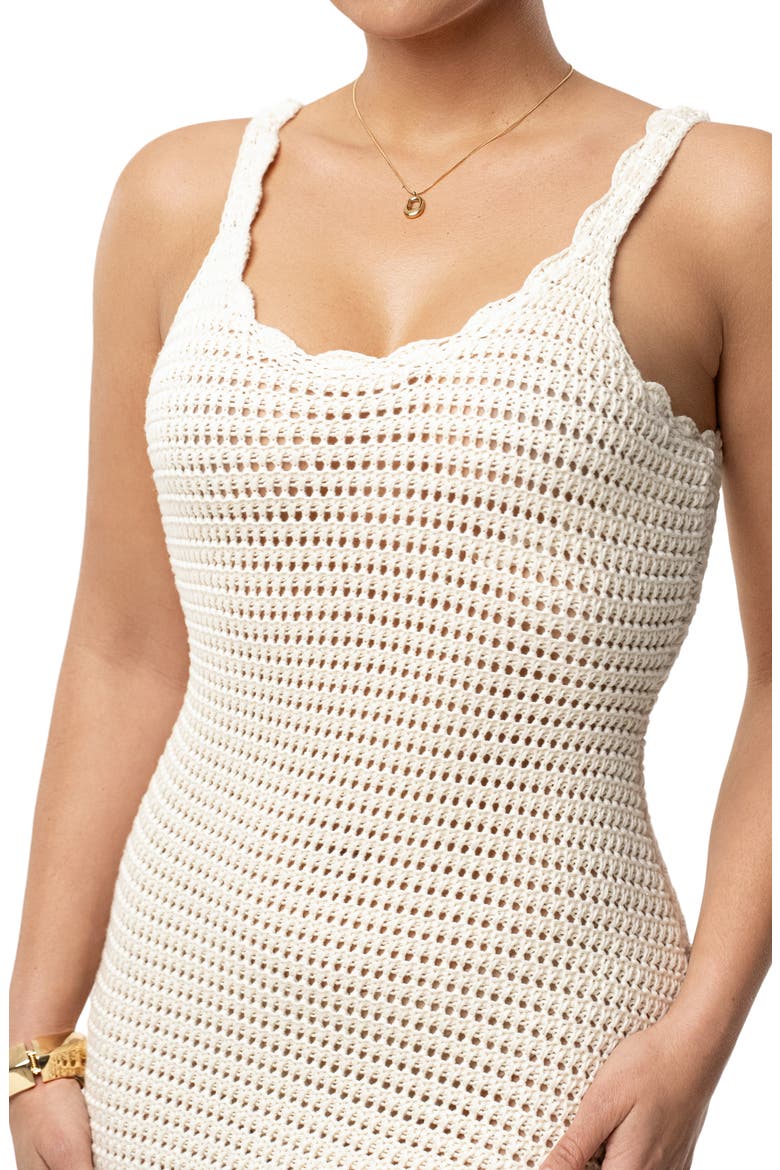 Halo Open Stitch Sleeveless Dress, Alternate, color, IVORY