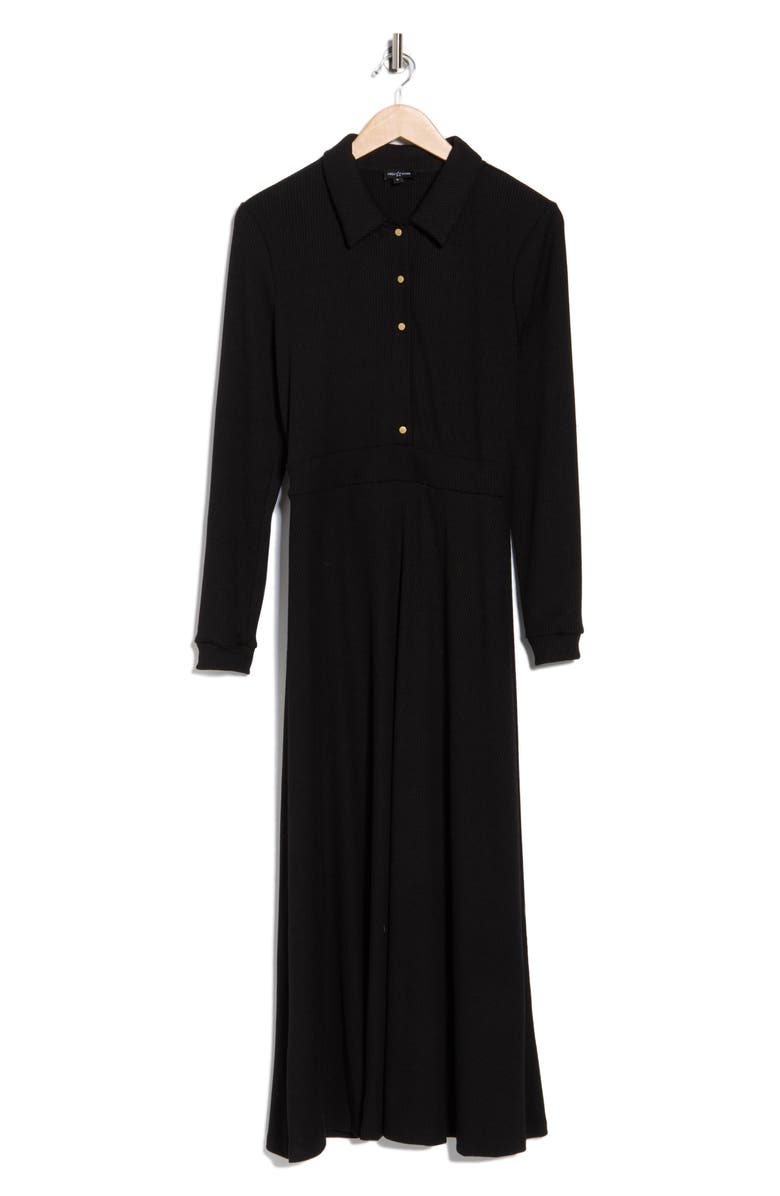 AREA STARS Raya Long Sleeve Rib Midi Dress, Alternate, color,