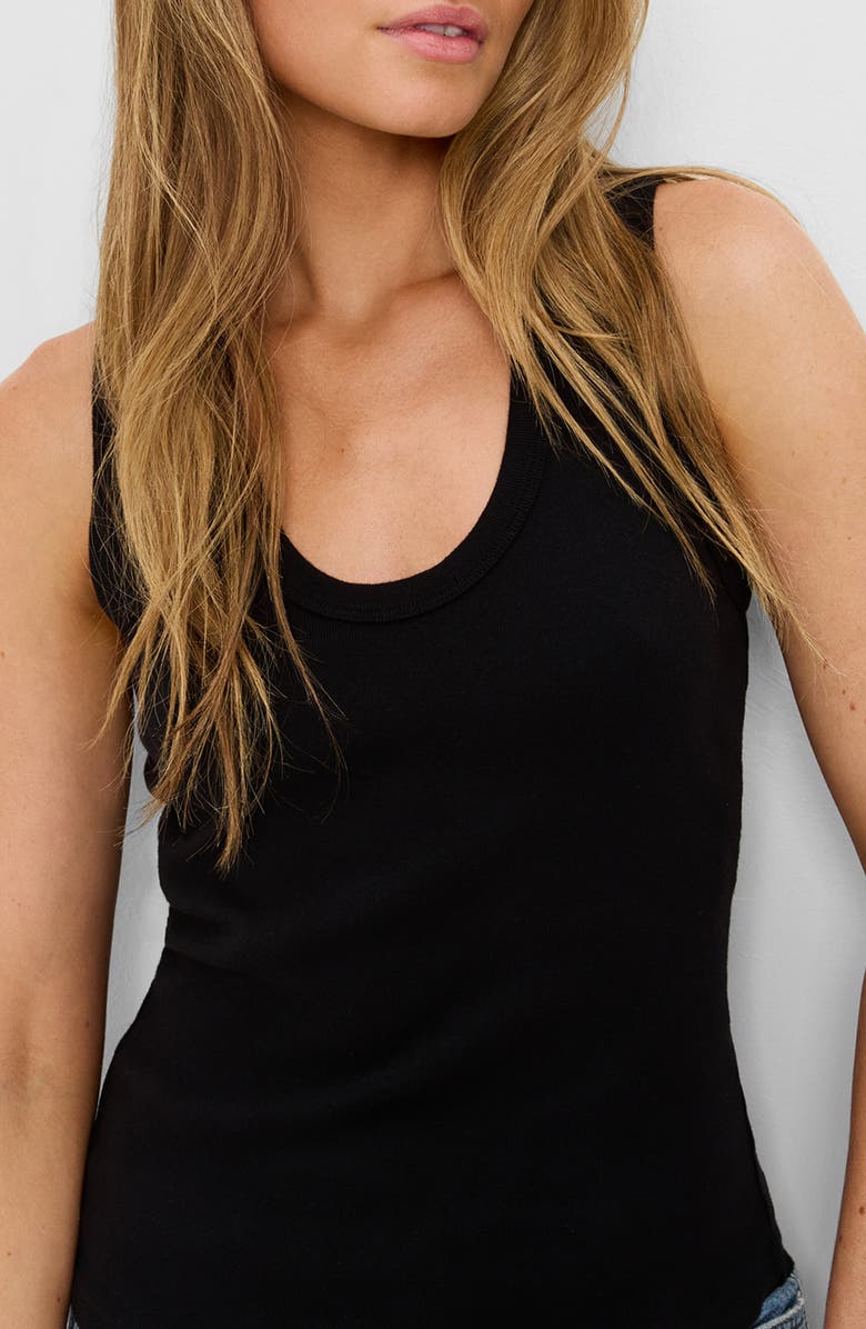 Michael Stars Brynn Scoop Neck Muscle Tank, Alternate, color, Black